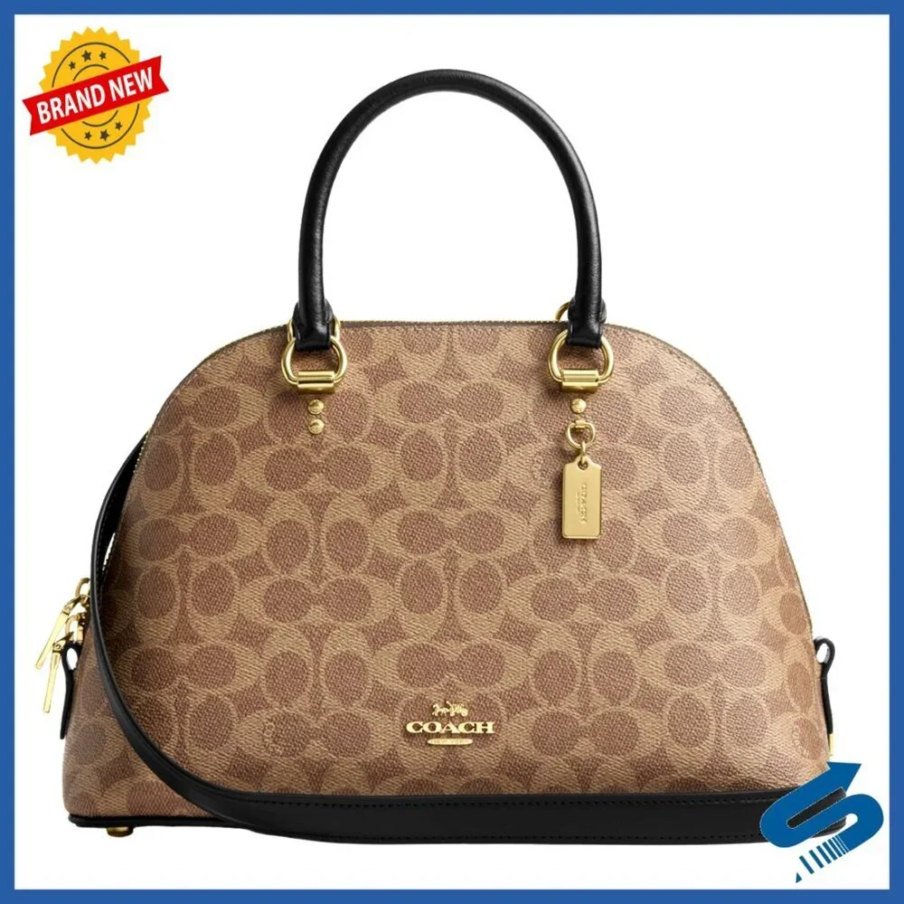 Signature Canvas Satchel with Leather Trim, Detachable Strap, Spacious Interior